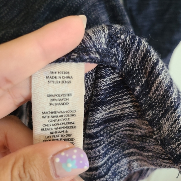 Soft Surroundings Blue Split Cowl Neck Long Sleeve Tunic Sweater Medium - Picture 11 of 11